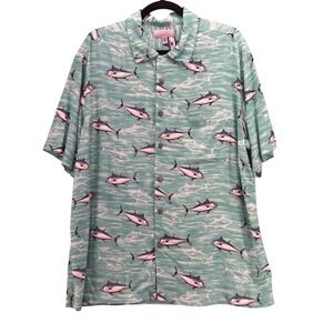 Ocean Coast Hawaiian Shirt Green XL